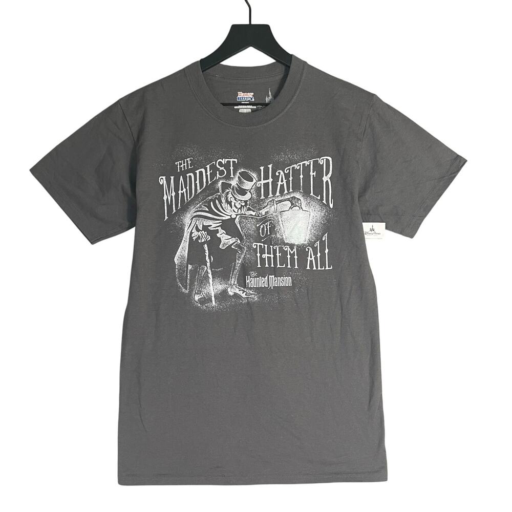 Disney Parks Haunted Mansion Tee Small Maddest Hatter Glow in the Dark NWT